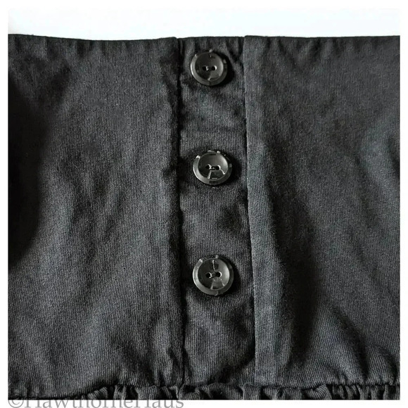 ASOS Black Babydoll Mini Dress Sze 6 Empire Waist Stretch Cocktail Fringe Sleeve - Picture 5 of 9